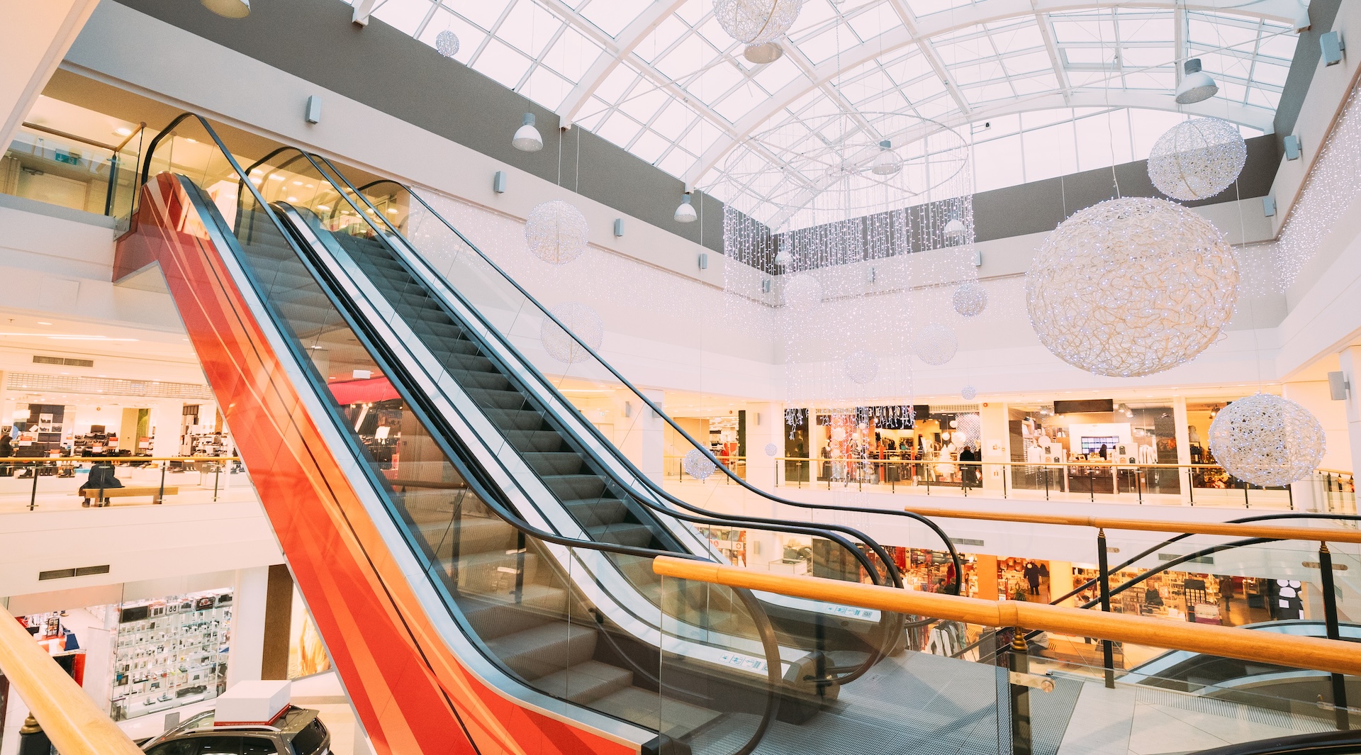 Escalator In Modern Shopping Mall Shopping Centre